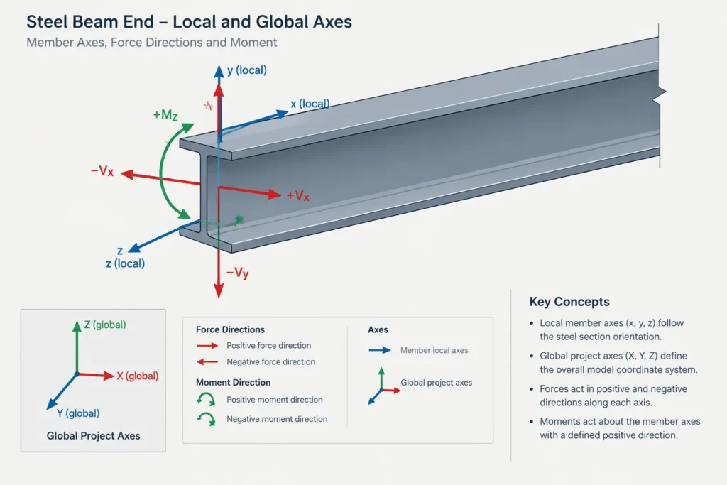 Beam Reactions on Structural Steel Drawings: Forces, End Labels, and Connection Coordination structural steel illustration