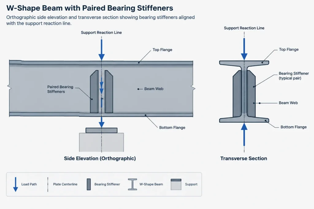 Bearing Stiffeners in Steel Beams: Load Path, Fit, Pairing, and Detailing structural steel illustration