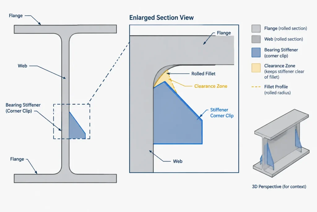 Bearing Stiffeners in Steel Beams: Load Path, Fit, Pairing, and Detailing structural steel illustration