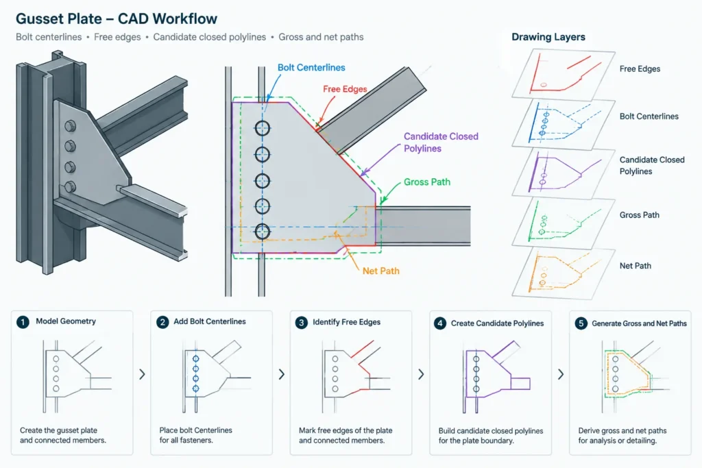 Block Shear Paths in Steel Connections: A Practical Guide to Plates, Angles, Tees, and Gussets structural steel illustration