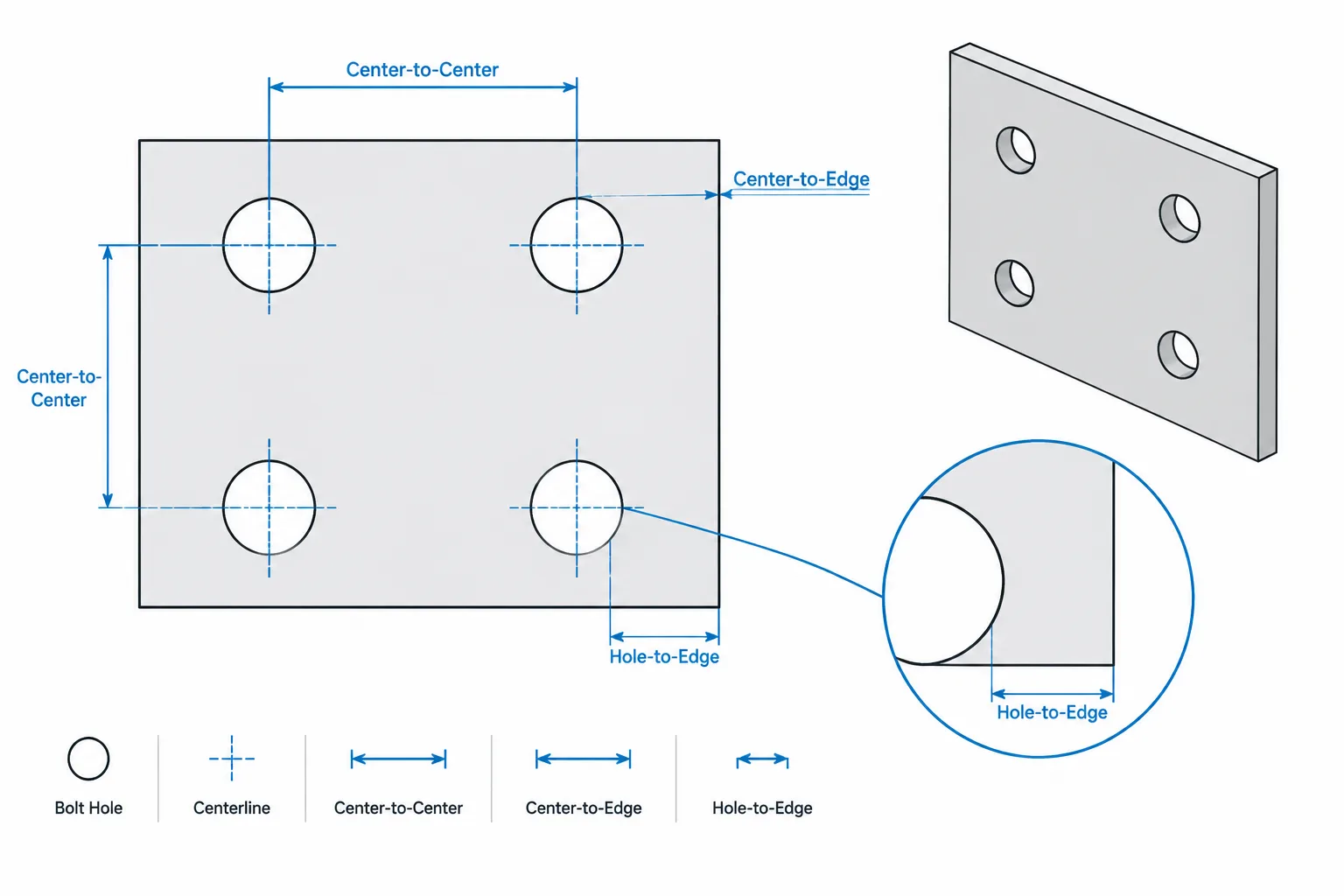 Bolt Hole Edge Distance vs. Edge Clearance in Steel Detailing structural steel illustration
