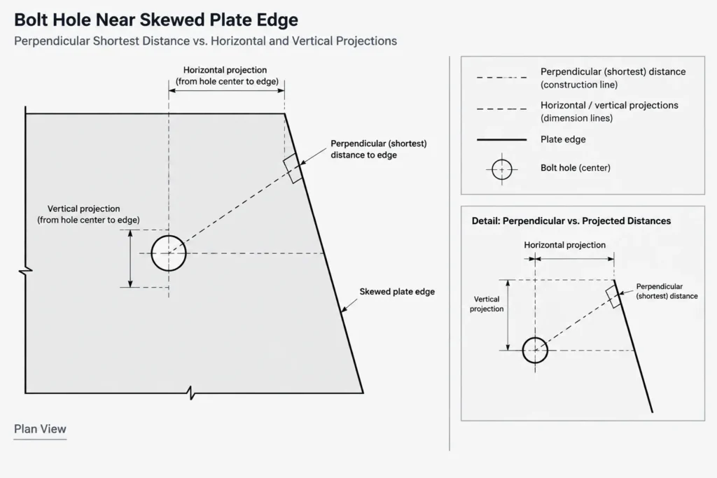 Bolt Hole Edge Distance vs. Edge Clearance in Steel Detailing structural steel illustration