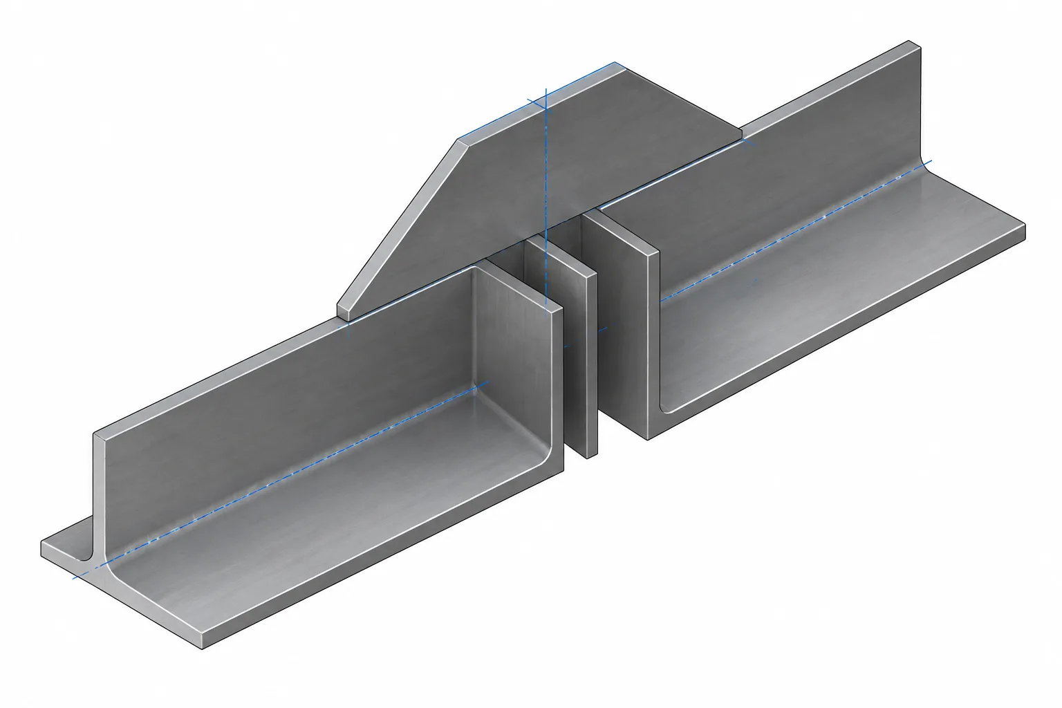 Built-Up Double-Angle Members: Spacing, Stitch Connections, and Detailing Datums structural steel illustration