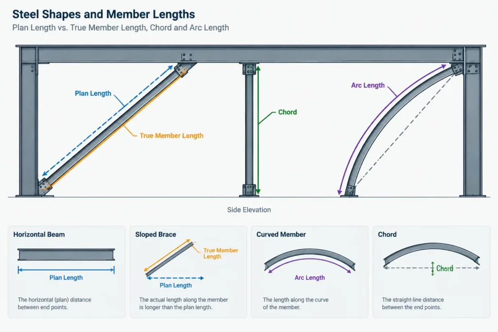 Calculating Structural Steel Member Weight from Shape Tables and CAD Geometry structural steel illustration