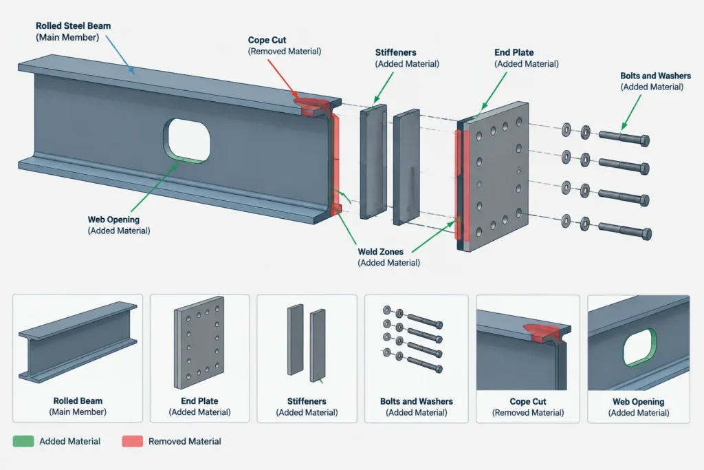 Calculating Structural Steel Member Weight from Shape Tables and CAD Geometry structural steel illustration