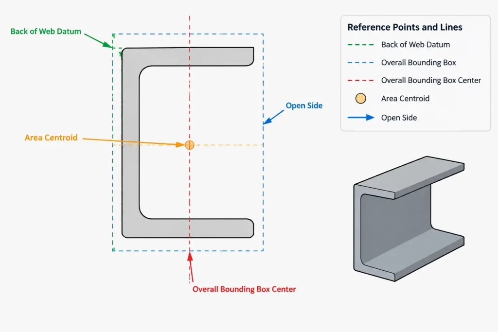 Centroid vs. Geometric Center in Structural Steel Shapes: Choosing the Correct Reference structural steel illustration