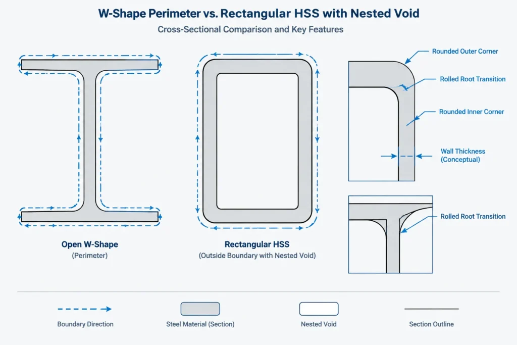 Cleaning Structural Steel Shape Profiles in CAD: Polylines, Fillets, Origins, and Geometry Checks structural steel illustration