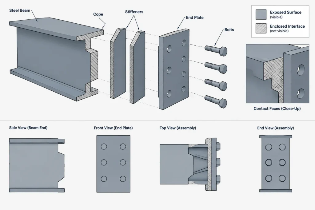 Estimating Structural Steel Surface Area for Paint and Coating Takeoffs structural steel illustration