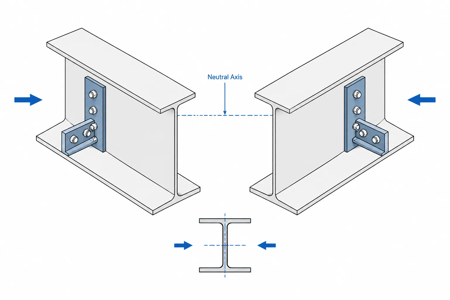Handed Structural Steel Assemblies: Left-Hand, Right-Hand, and Mirror-Image Detailing structural steel illustration
