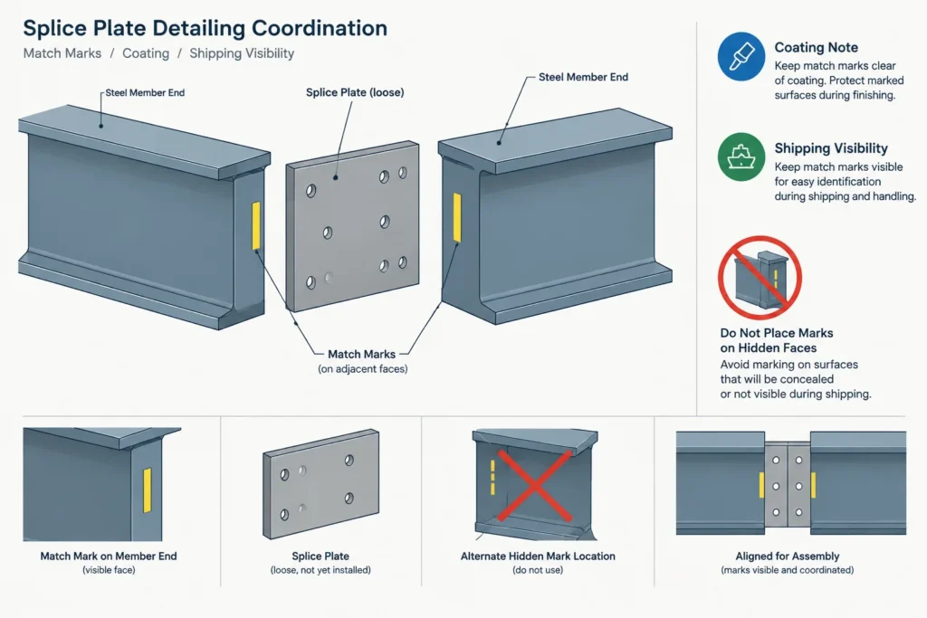 Match Marks in Structural Steel Fabrication: Orientation, Trial Assembly, and Field Reassembly structural steel illustration