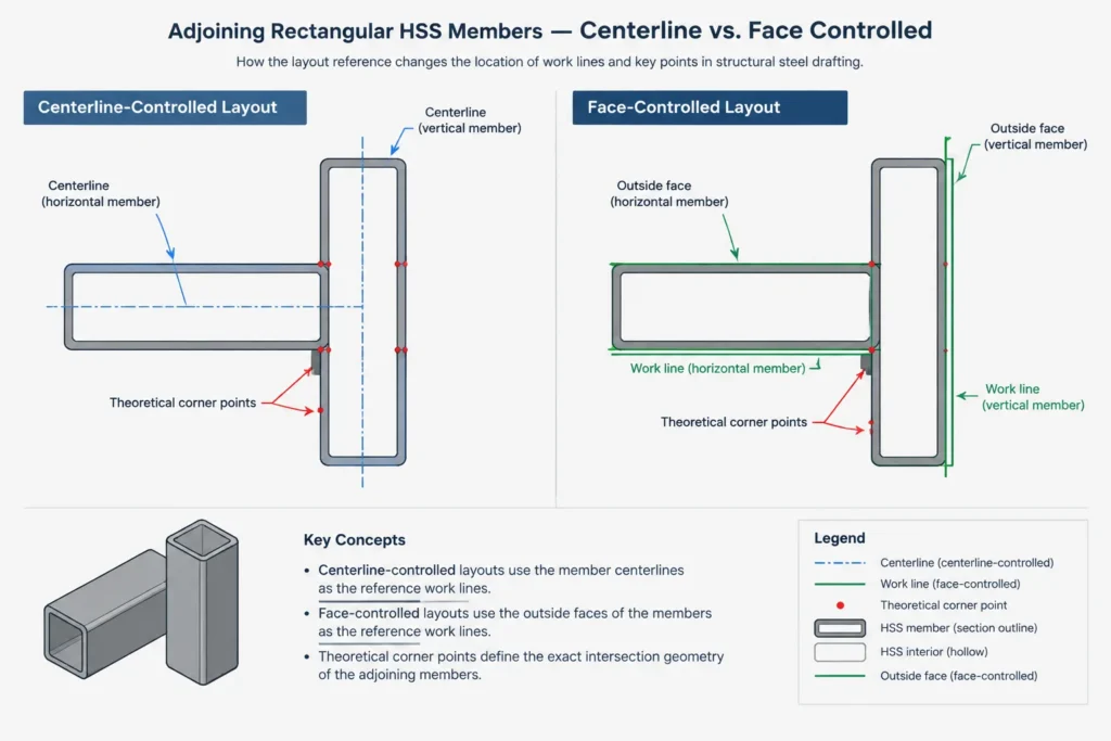 Mitered HSS Corners: Centerline Geometry, Cut Planes, and Shop Detailing structural steel illustration