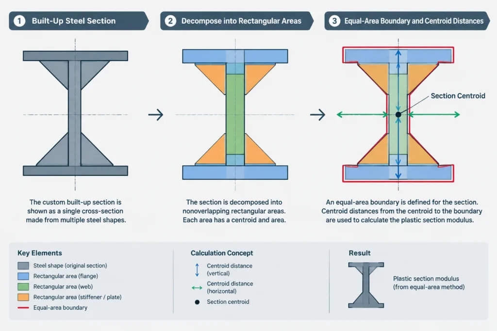 Plastic Neutral Axis vs. Centroid in Structural Steel Sections structural steel illustration