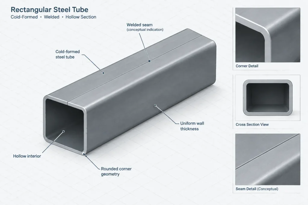 RHS 200x120x6 structural steel illustration
