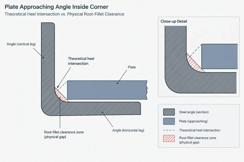 Steel Angle Heel, Toe, and Root Radius: Geometry, Datums, and CAD Detailing structural steel illustration