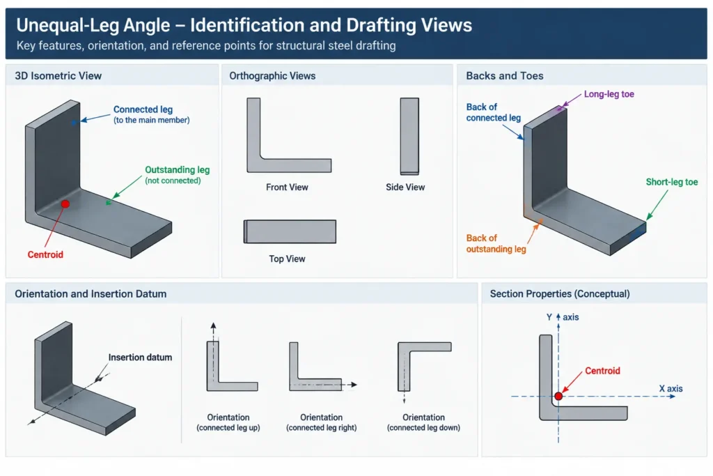 Steel Angle Heel, Toe, and Root Radius: Geometry, Datums, and CAD Detailing structural steel illustration