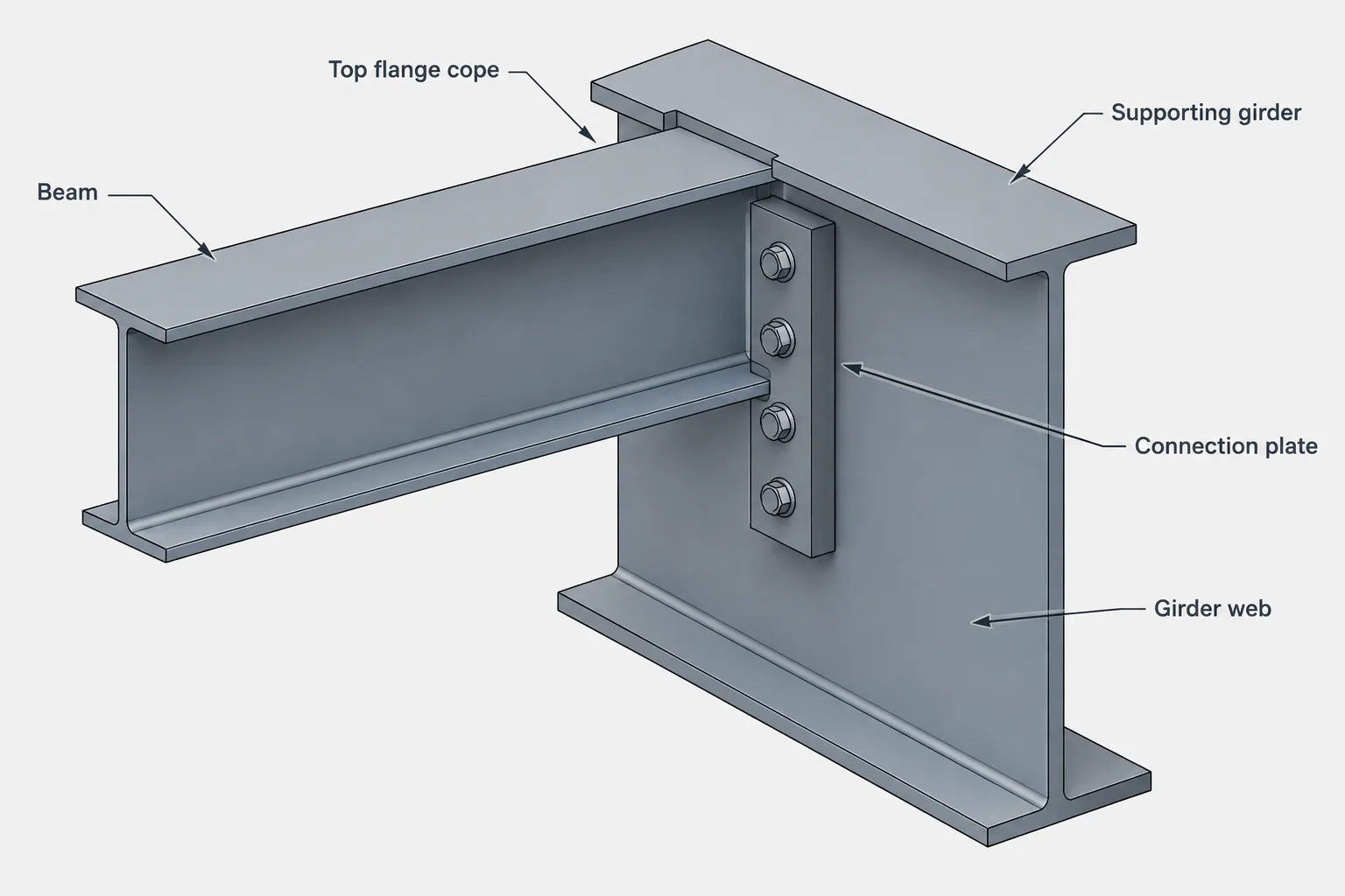 Steel Beam Copes, Notches, and Blockouts: Geometry, Datums, and Detailing Checks structural steel illustration