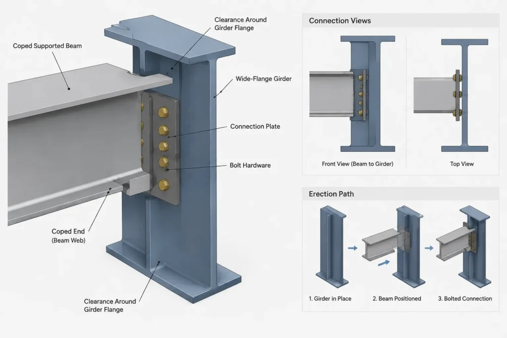 Steel Beam Copes, Notches, and Blockouts: Geometry, Datums, and Detailing Checks structural steel illustration