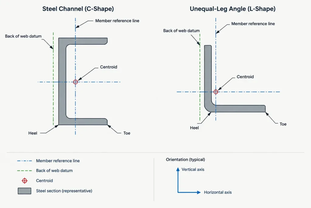 Steel Shape Designations vs. Tabulated Dimensions: What the Shape Name Does Not Tell You structural steel illustration