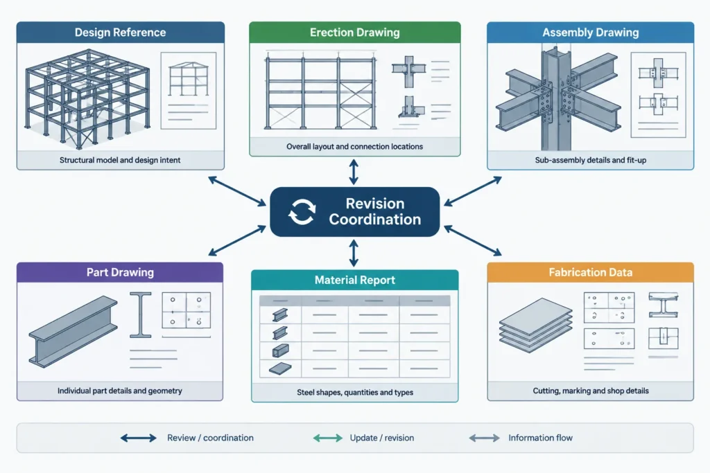 Steel Shop Drawings Explained: Assembly, Part, and Erection Drawings structural steel illustration