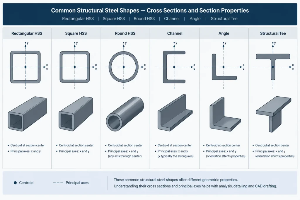 Strong-Axis vs. Weak-Axis Bending in Structural Steel Shapes: Reading Ix, Iy, Sx, and Sy structural steel illustration