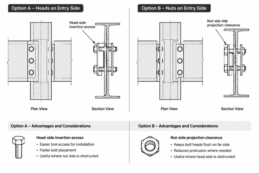 Structural Bolt Projection Beyond the Nut: Stick-Out, Washer Stacks, and Clash Coordination structural steel illustration