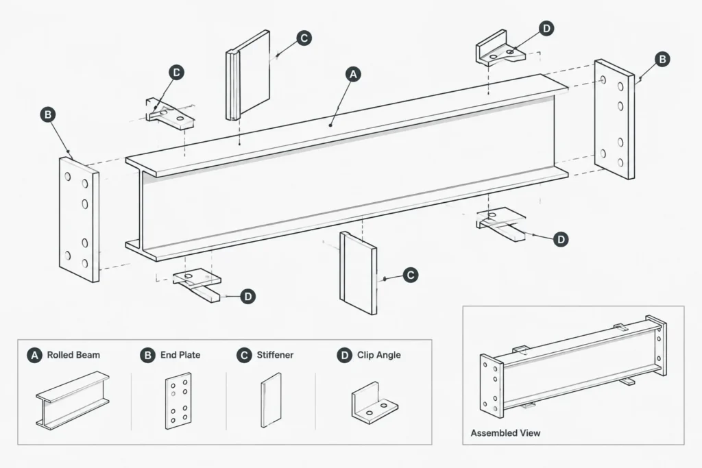 Structural Steel Bills of Material: Main Members, Detail Parts, Quantities, and Drawing Checks structural steel illustration