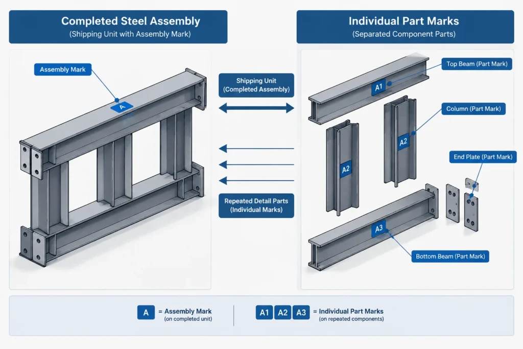 Structural Steel Bills of Material: Main Members, Detail Parts, Quantities, and Drawing Checks structural steel illustration