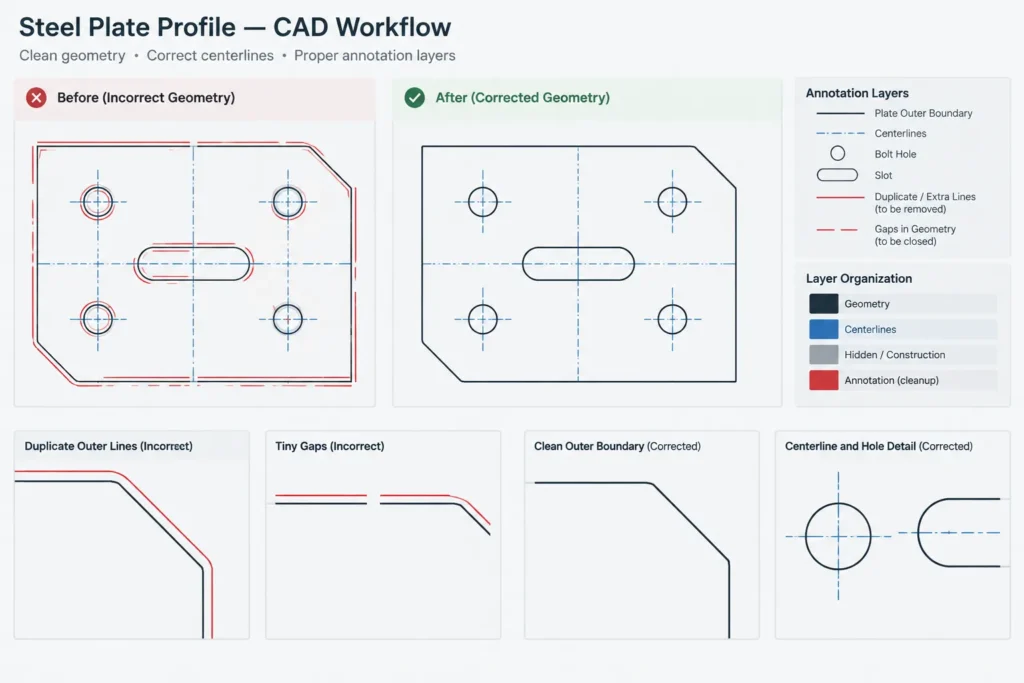 Structural Steel Plate Nesting and Orientation: Rolling Direction, Part Marks, and CAD Workflow structural steel illustration