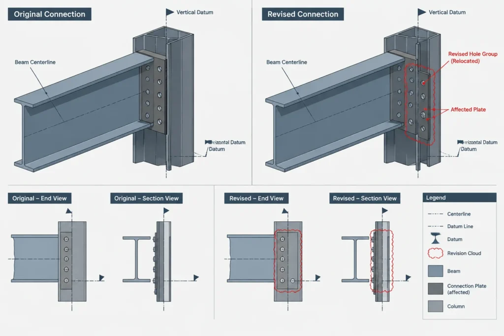 Structural Steel Revision Control: Coordinating Models, Shop Drawings, BOMs, and CNC Data structural steel illustration