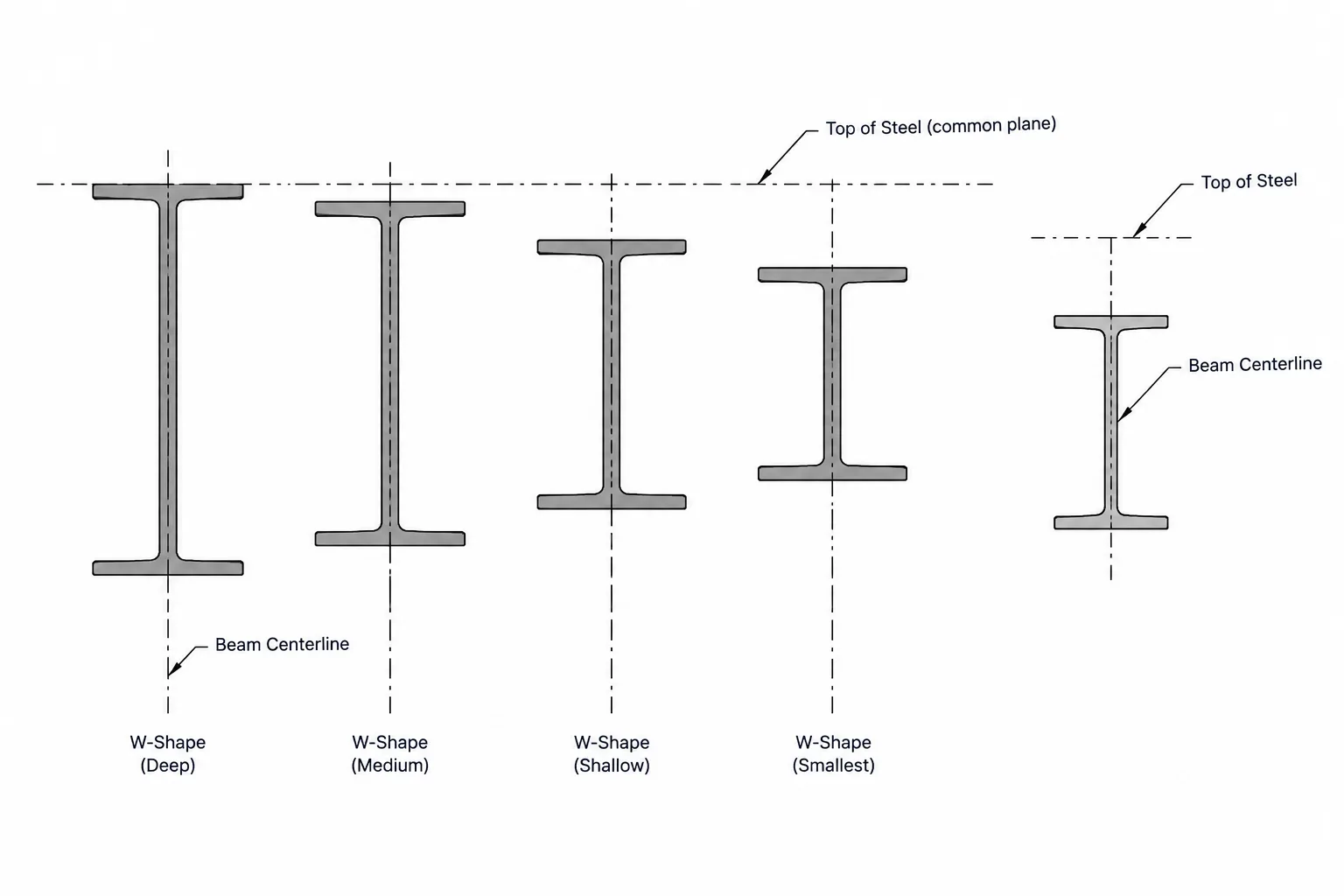 Top-of-Steel vs. Beam Centerline Elevations: Datums, Depth Changes, and Drawing Coordination