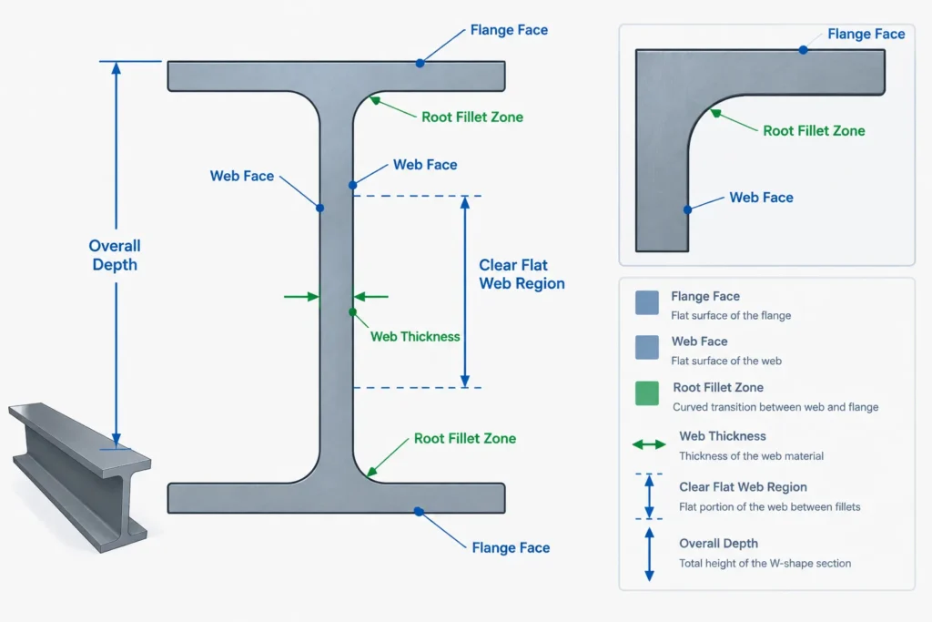 Web Thickness and Flange Thickness in Structural Steel Shapes: Reading tw and tf Correctly structural steel illustration