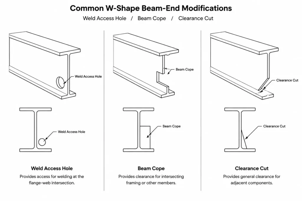 Weld Access Holes in Structural Steel: Purpose, Geometry, and Detailing Coordination structural steel illustration