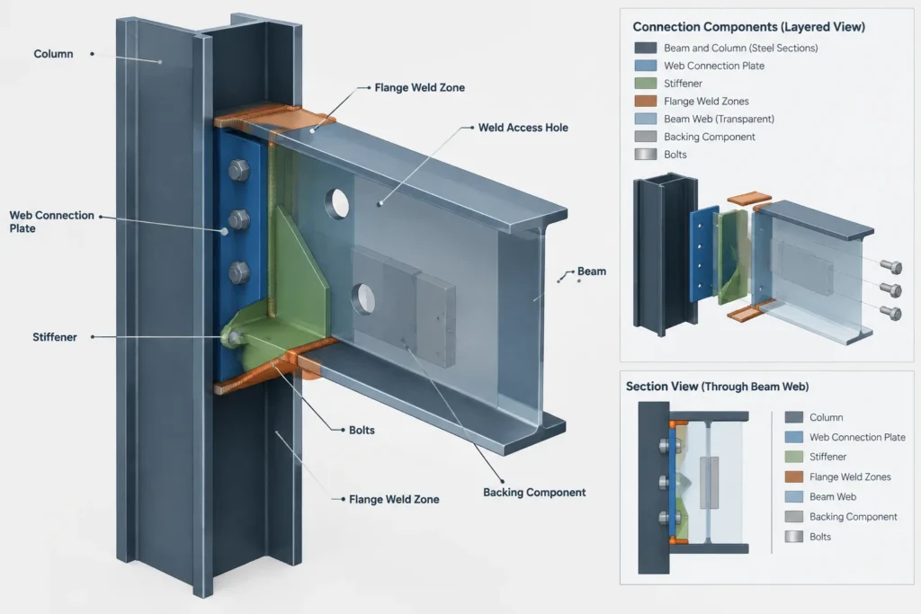 Weld Access Holes in Structural Steel: Purpose, Geometry, and Detailing Coordination structural steel illustration
